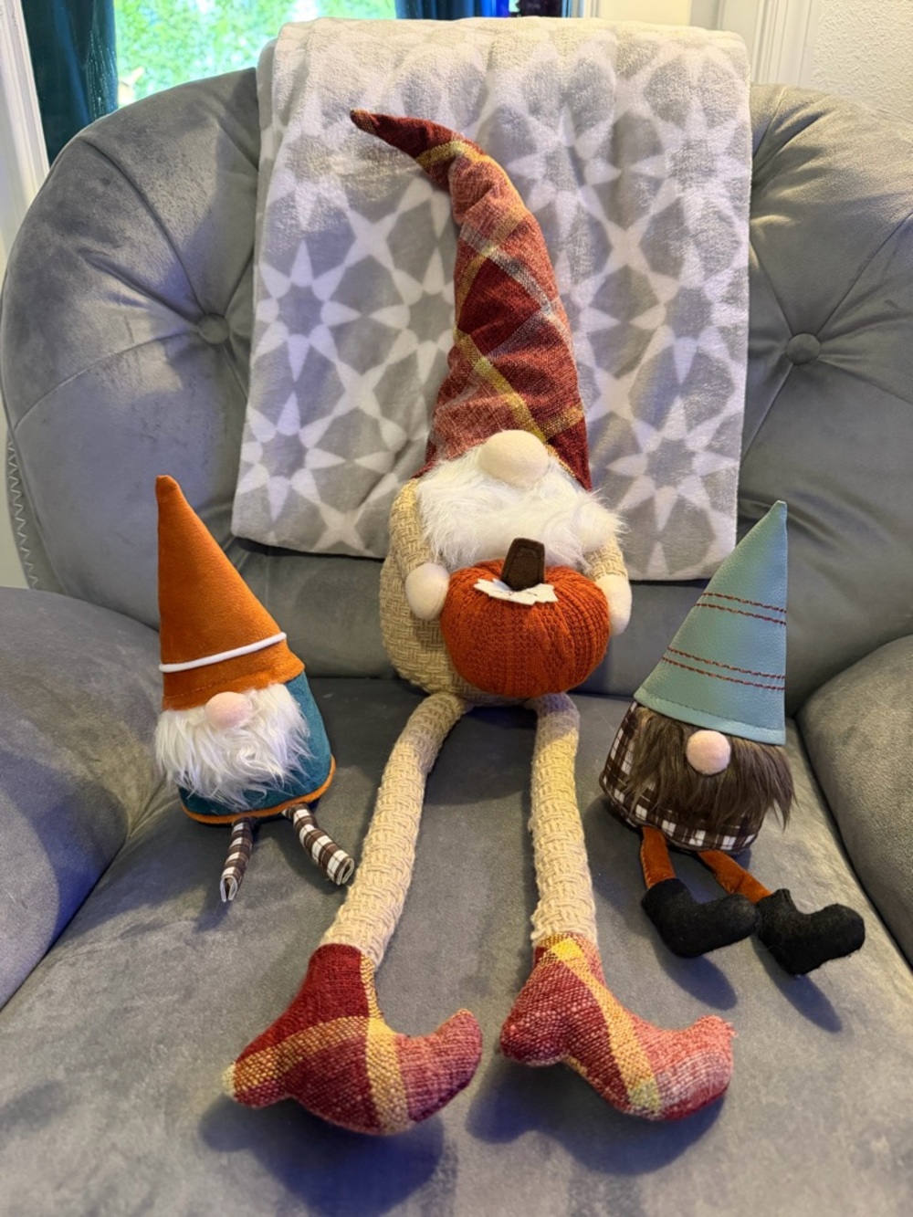 Holiday Gnome Trio Plush Set - Orange, Cream & Teal